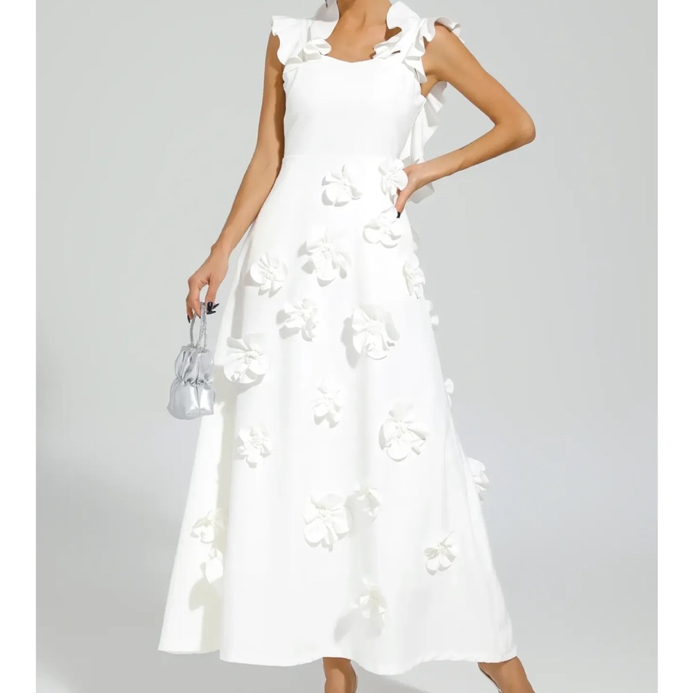 Catchall Ansel White Flower Dress